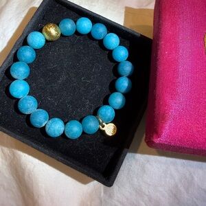 BudhaGirl bracelet - retired color - Gold Accent Turquoise Beaded